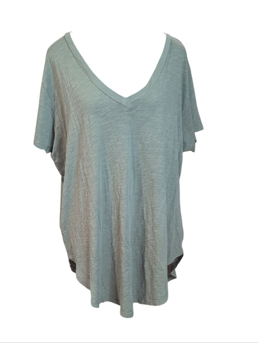 Torrid Heritage Slub V-Neck Side Slit Tunic in Chinois Green Size 1X